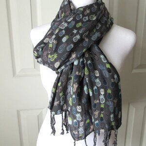 ART STUDIO COMPANY Viscose Wrap Fringed Scarf Large Pineapple Made in India